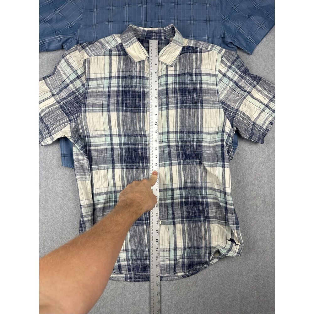 Lot Of 3 Tommy Bahama Shirts Mens M Cotton S/S Tropical Button Up Island‎ Plaid - Picture 8 of 12